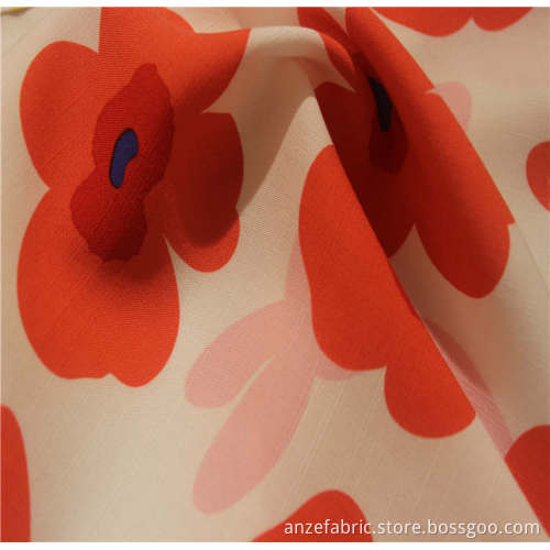 100%ecovero rayon slub fabric apparel printed lead fabric